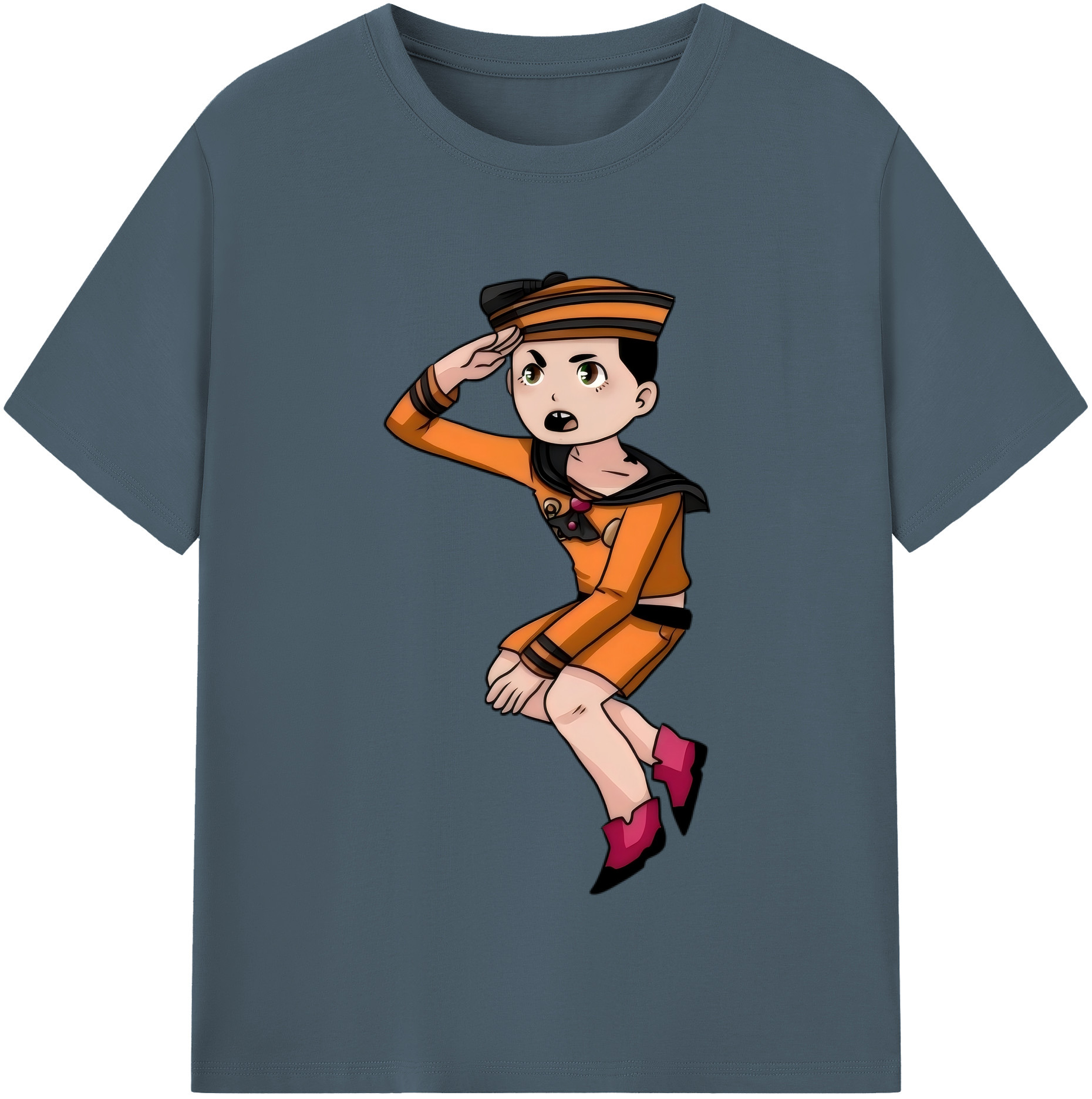 （画像用） ジョジョの奇妙な冒険 東方定助 JoJo's Bizarre Adventure Higashikata Josuke 綿100％半袖Tシャツ（フロントプリント）